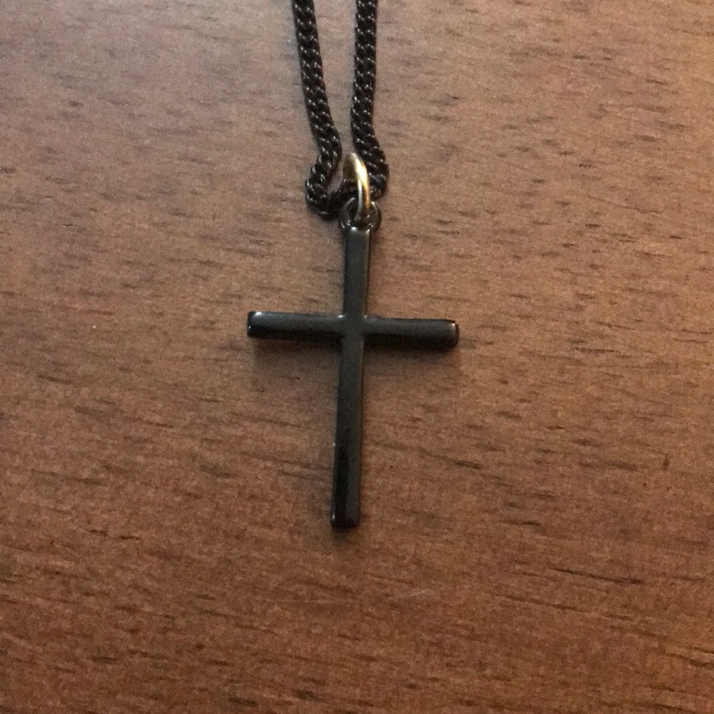 Black cross necklace